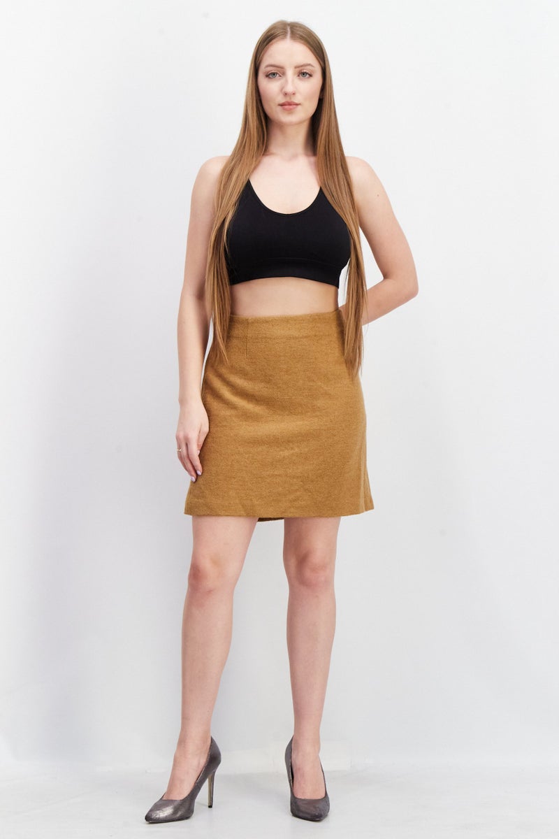 ESPRIT Women Textured Mini Skirts, Tan - Image 3