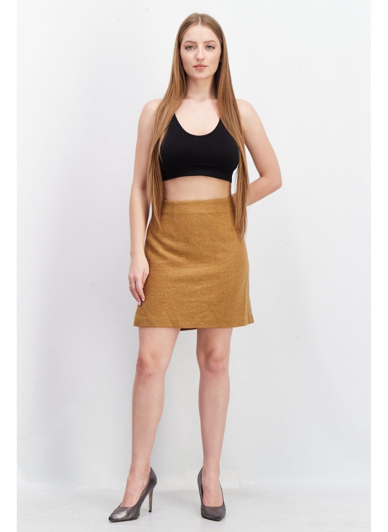 ESPRIT Women Textured Mini Skirts, Tan - Image 5