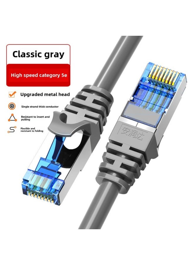 Generic Gigabit Six Types Of Network Cable Finished Jumper Computer Twisted Pair Network Cable Router Switch Connection Line Manufacturers Wholesale-Color:Gray  Category 5e-Line Length:20 Meters  - Image 1