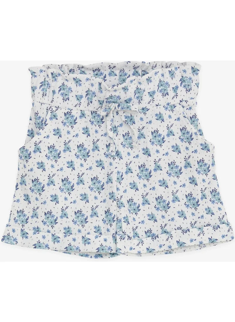 Breeze Girls Shorts Floral Bow Elastic Waist 8-14 Years, White
