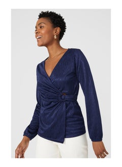 Jersey Jacquard Ring Detail Wrap Top