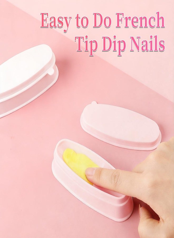 ANGNYA Nail Dip Container Dipping Powder Tray Set - 2 Pack French Manicure Dipping Powder Trays with Smile Line Guide for Professional DIY Nail Art - Image 2