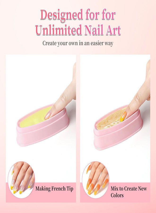 ANGNYA Nail Dip Container Dipping Powder Tray Set - 2 Pack French Manicure Dipping Powder Trays with Smile Line Guide for Professional DIY Nail Art - Image 3
