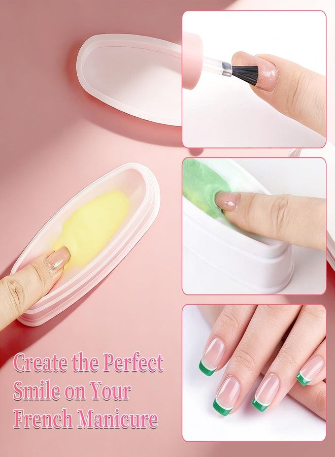 ANGNYA Nail Dip Container Dipping Powder Tray Set - 2 Pack French Manicure Dipping Powder Trays with Smile Line Guide for Professional DIY Nail Art - Image 4