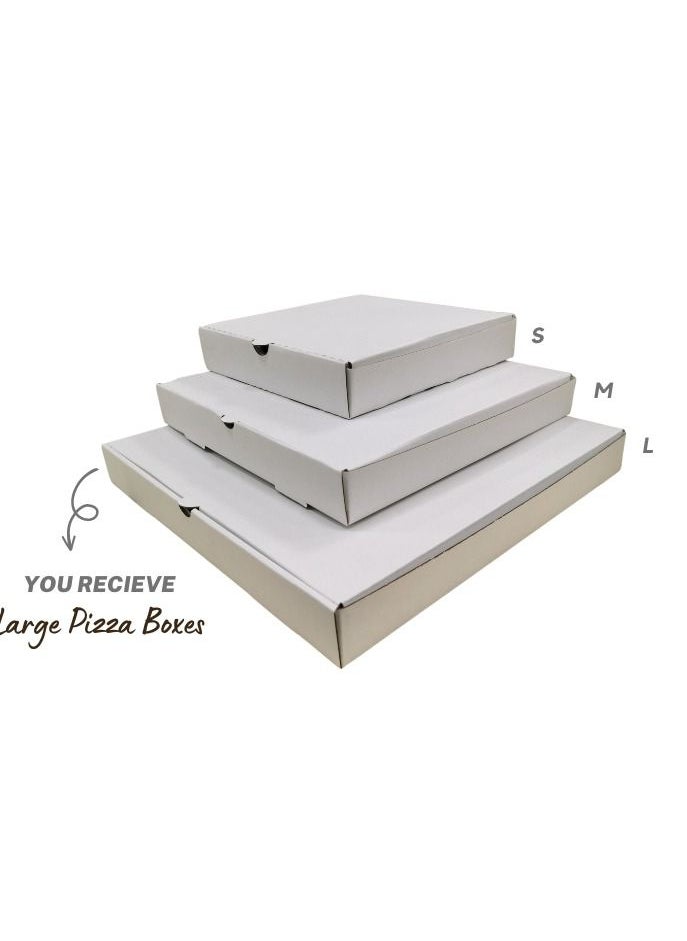 YASHTECH White Kraft Pizza Box Ecofriendly Disposable Takeaway Box Large 100 Pcs‎  - Image 4