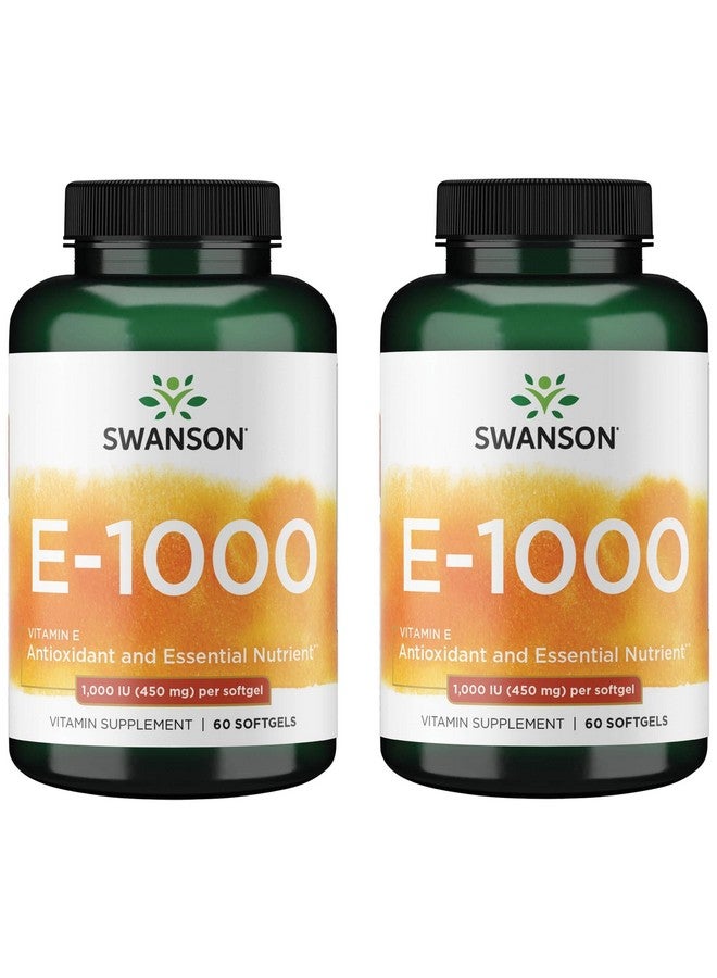 Swanson Vitamin E 1000 Iu 1000 Iu (450 Milligrams) 60 Sgels (2 Pack)