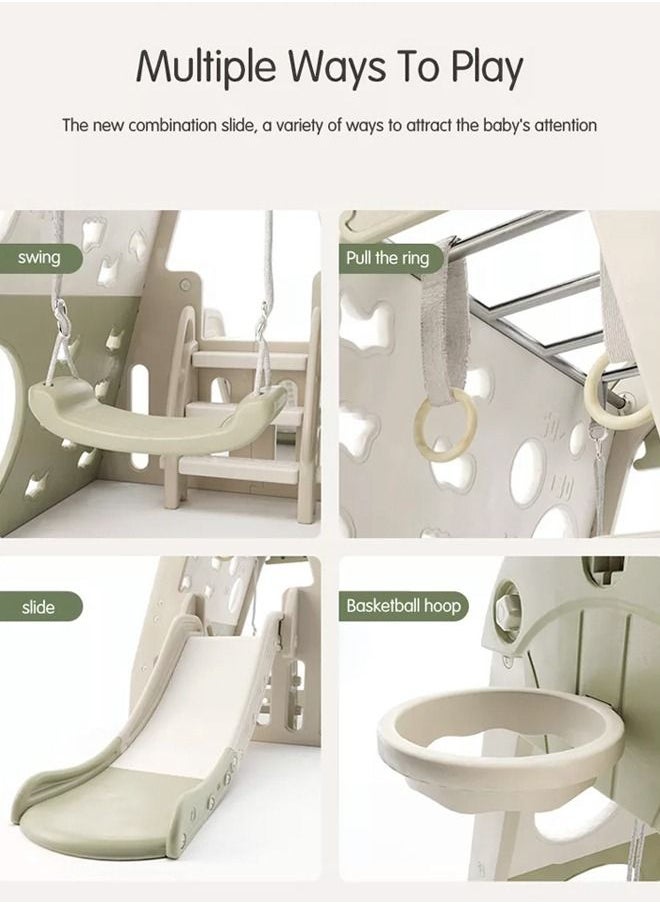 JSAITOYS - Multifunction Climbing Frame Kids Swing Slide With Basketball Hoop And Monkey Bars - Image 1