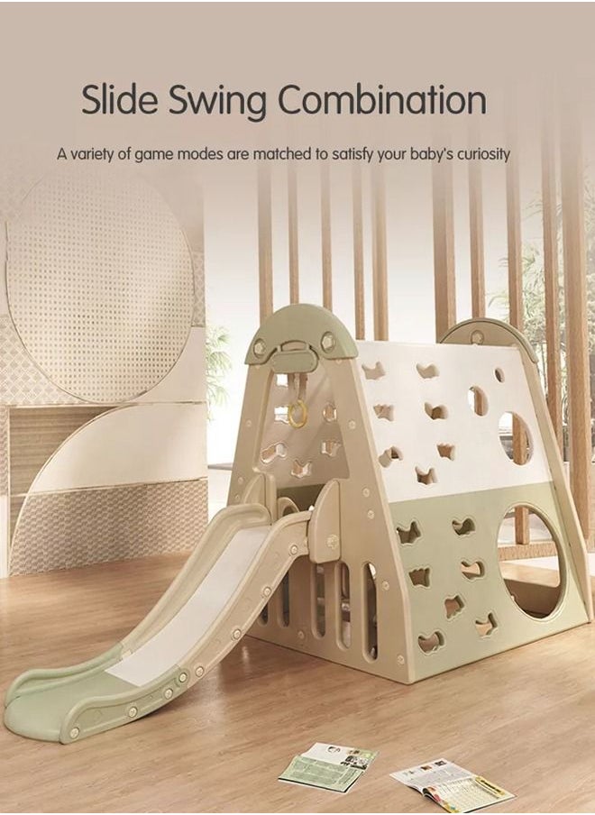JSAITOYS - Multifunction Climbing Frame Kids Swing Slide With Basketball Hoop And Monkey Bars - Image 1