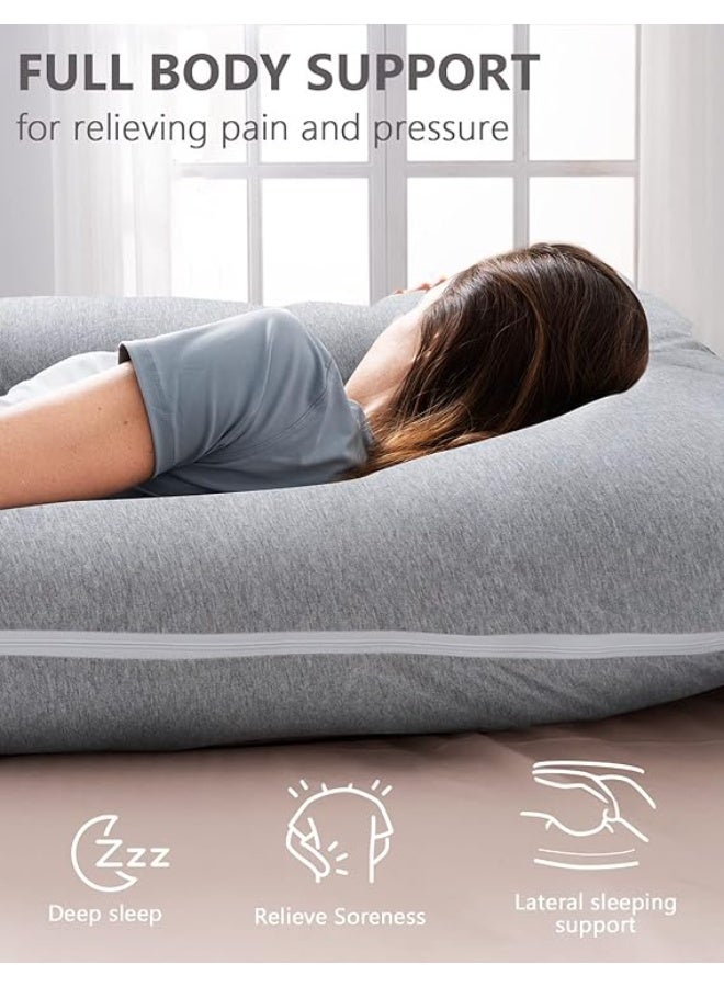 U-Shaped Body Pillow for Side Sleepers, Full Body Support Pillow with Removable Washable Cover for Sleeping Comfort and Daily Rest - Image 3