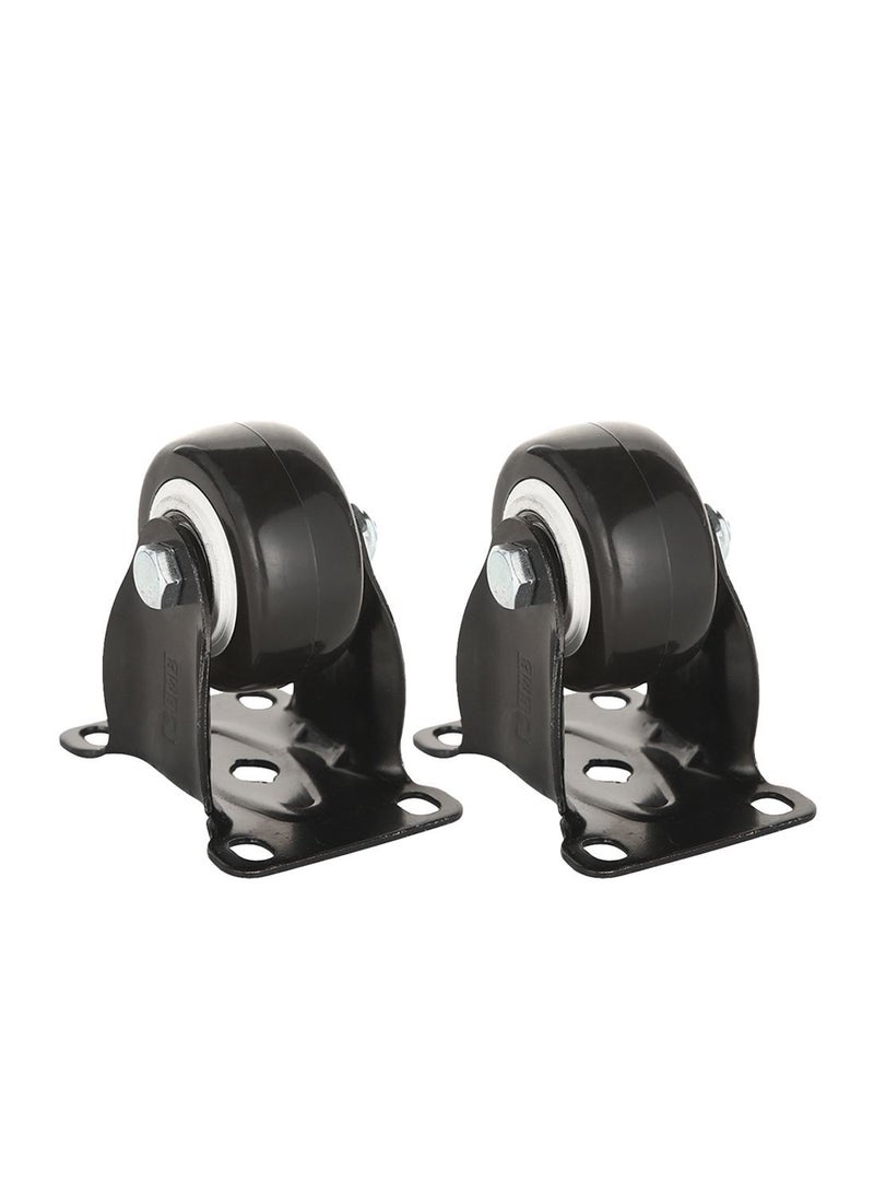 BMB tools Black PVC White Rim Caster 2 Piece 2 Inch - Rigid - Plate| Industrial & Scientific|Material Handling Products|Rubber Caster| Wheel  - Image 1