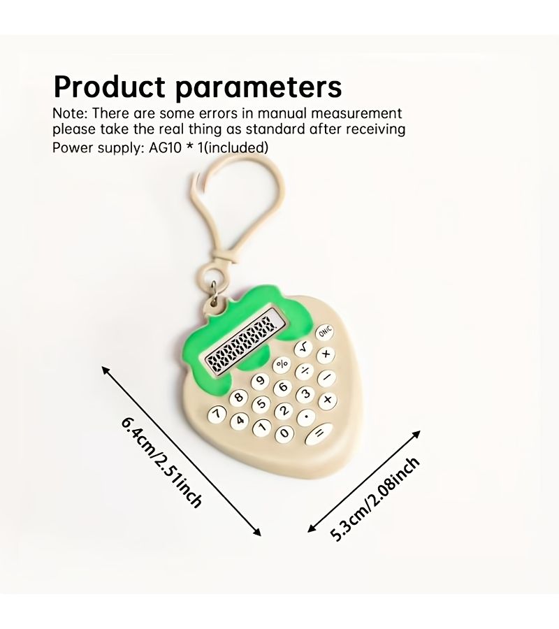 5 Pcs Purple Strawberry Keychain Calculator Long Battery Portable Clear Screen For Study Office Travel Back To School Gift - Image 3