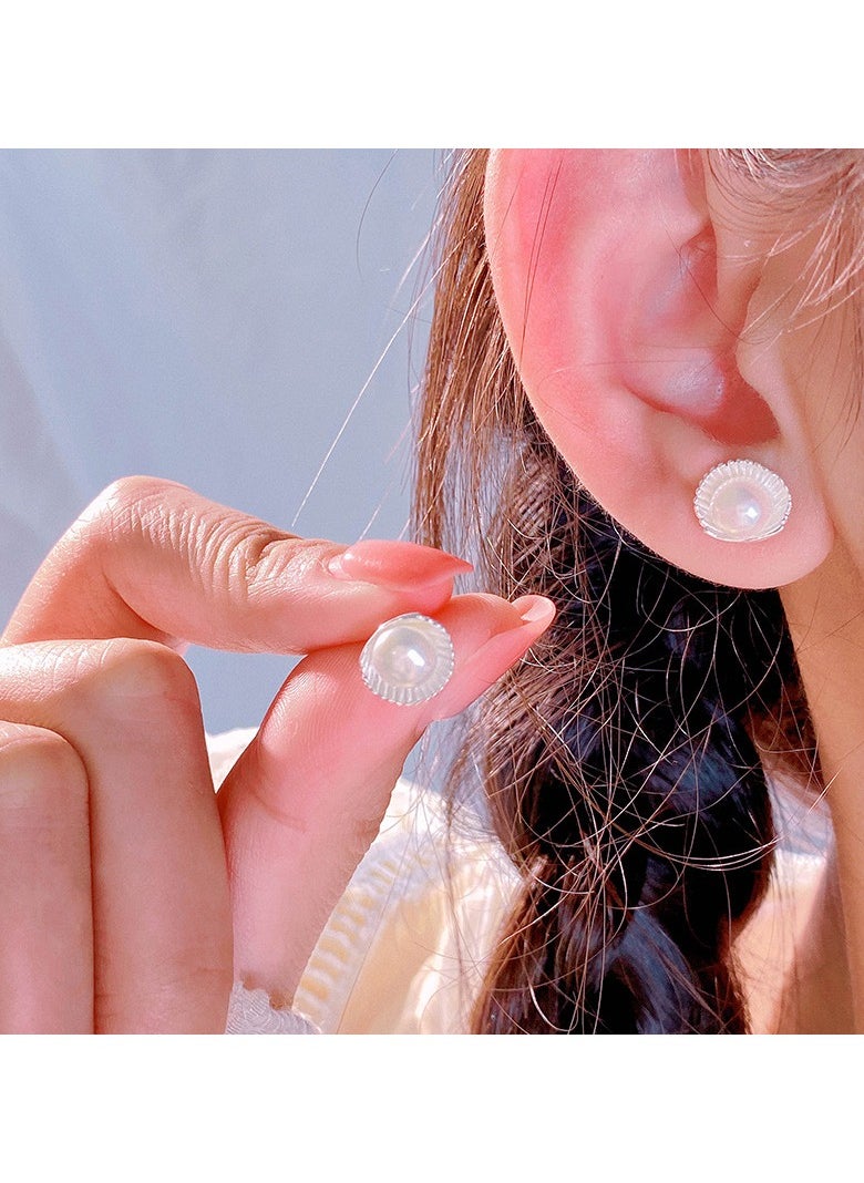 xozgdovg Pearl series shell screw women's ear accessories  - Image 3