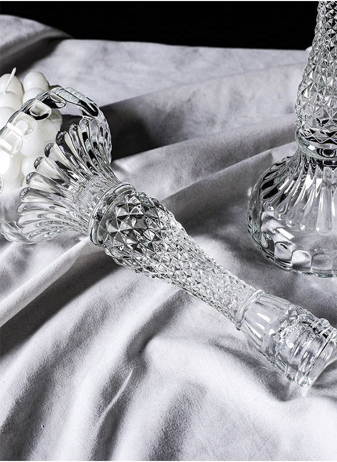 Generic - Candlestick Holders Set Taper Candle Holders Bulk Clear Glass Candle Holders for Wedding Party Romantic Dinner Festival & Windowsill Decor - Image 1