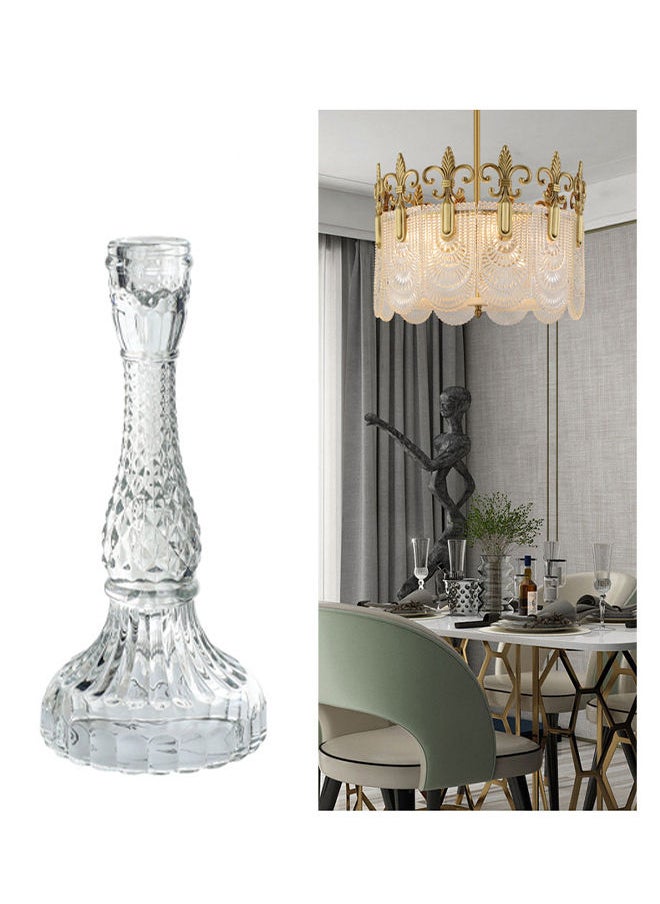 Generic - Candlestick Holders Set Taper Candle Holders Bulk Clear Glass Candle Holders for Wedding Party Romantic Dinner Festival & Windowsill Decor - Image 1