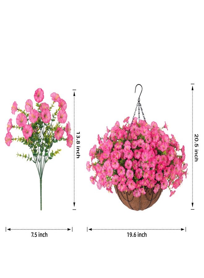 Ivydale Artificial Faux Hanging Plants Flowers Basket for Outdoors Outside Spring Summer Decoration, Silk Pink Morning Glory in Planter UV Resistant Look Real Fake Flowers for Porch Patio Balcony Home Yard - Image 5