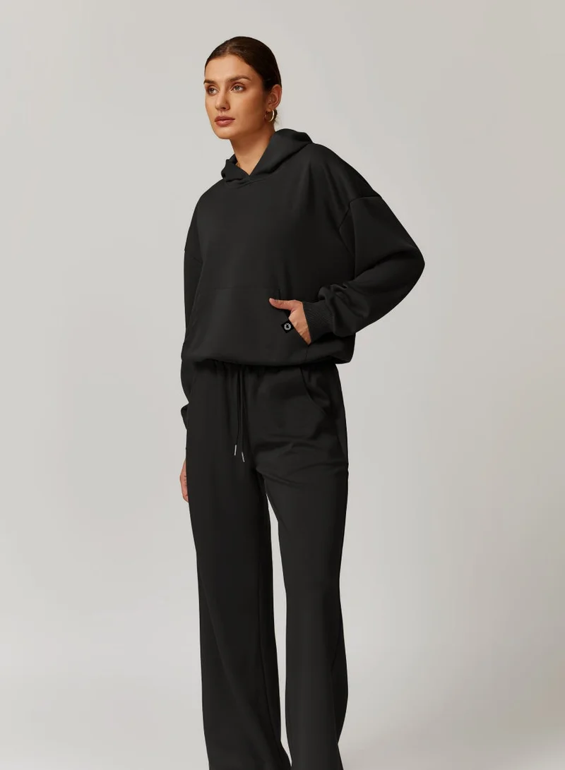 Kawn.yoga Licorice Black Womens Loose Fit Hoodie for Women | Best Price UAE