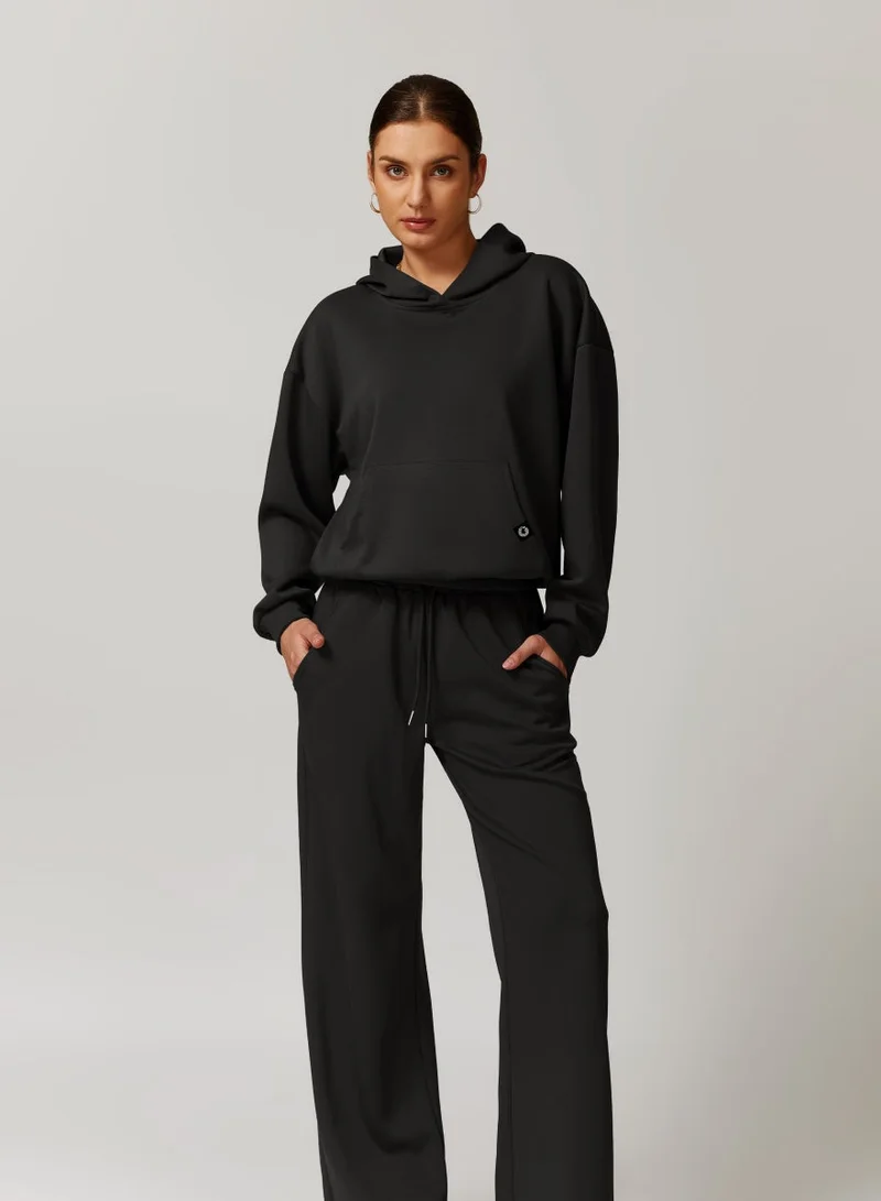Kawn.yoga Licorice Black Womens Loose Fit Hoodie for Women | Best Price UAE