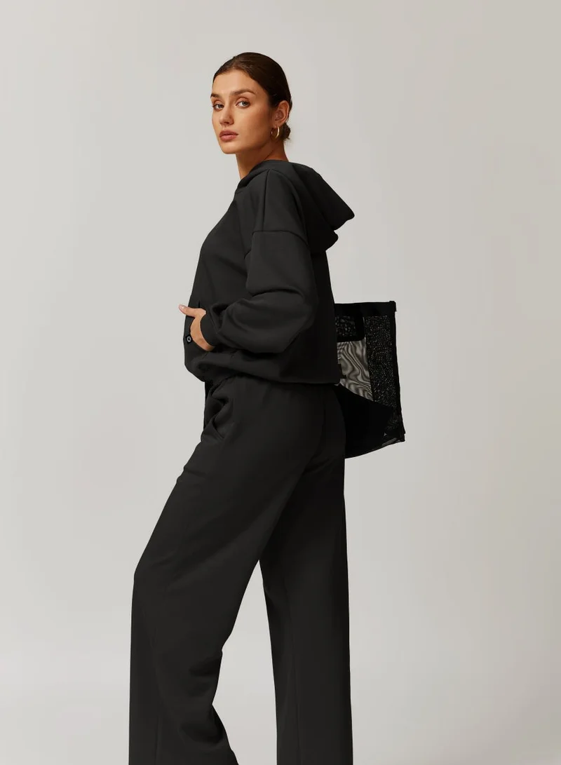 Kawn.yoga Licorice Black Womens Loose Fit Hoodie for Women | Best Price UAE