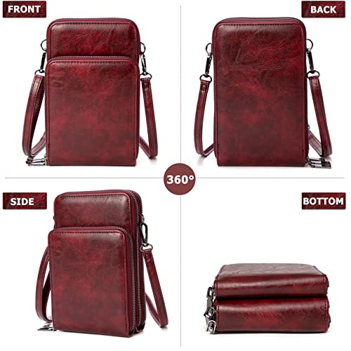My Friday myfriday Small Crossbody Cell Phone Bags for Women, Leather Shoulder Handbags and Purses with 6 Card slots - Image 4