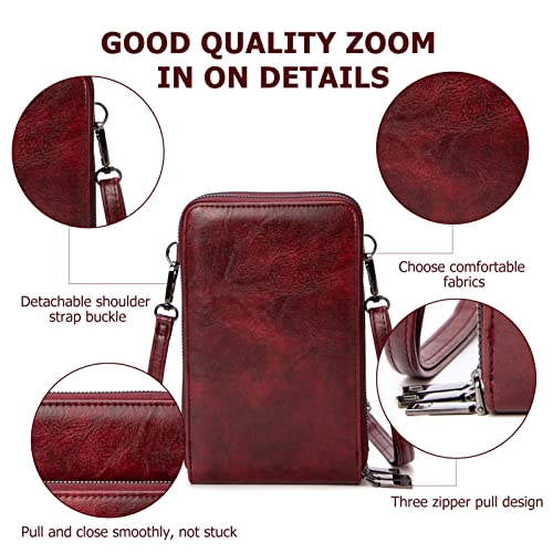 My Friday myfriday Small Crossbody Cell Phone Bags for Women, Leather Shoulder Handbags and Purses with 6 Card slots - Image 5