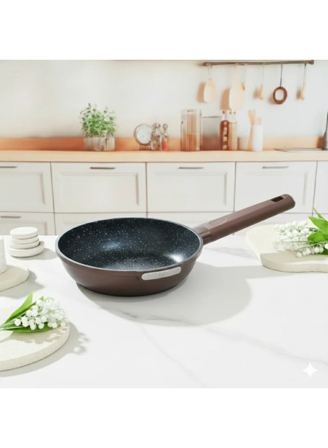 مقلاة جوليا إيليت موكا 20 سم - موكا - جرانيت أسود غير لاصق - مناسبة للاستخدام مع المواقد الحثية
