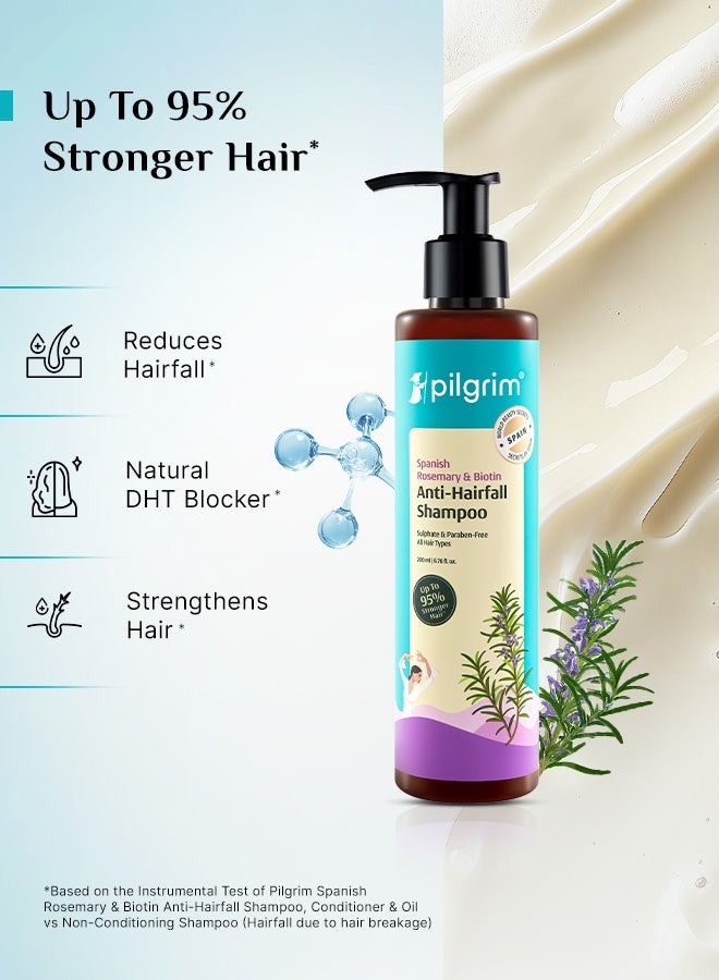 بيلجريم شامبو إسباني مضاد لتساقط الشعر بالروزماري والبيوتين 200 مل | بلسم مضاد لتساقط الشعر بالروزماري والبيوتين للحد من تساقط الشعر وتكسره 200 مل | شعر أقوى بنسبة تصل إلى 95% | لجميع أنواع الشعر - Image 3