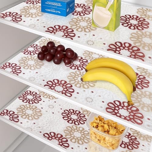 Yellow Weaves PVC Kitchen Mat Fridge Mats 45 cm X 5 Meters Anti Slip Roll, Shelf Liners Sheet for Kitchen, Shelves, Cabinet, Drawer, Wardrobe, Refrigerator, Table (Brown Flakes) - Image 3