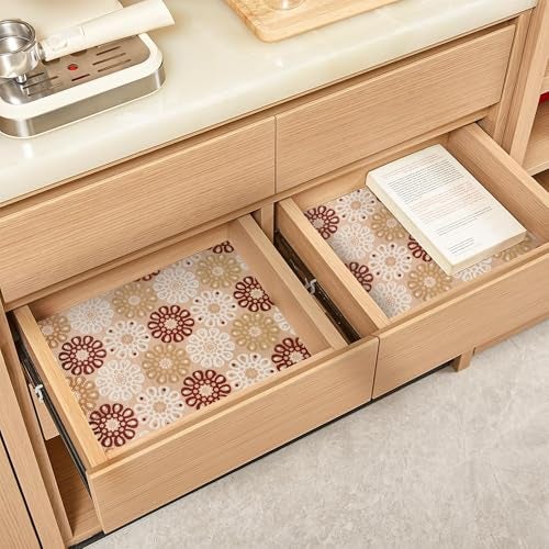 Yellow Weaves PVC Kitchen Mat Fridge Mats 45 cm X 5 Meters Anti Slip Roll, Shelf Liners Sheet for Kitchen, Shelves, Cabinet, Drawer, Wardrobe, Refrigerator, Table (Brown Flakes) - Image 2