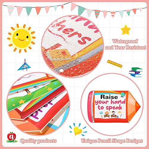 Pajean 10 Pieces Classroom Rules Posters Back to School Classroom Bulletin Board Decorations Motivational Porch Sign Set for Kindergarten Preschool Elementary Middle School(Pencils) - Image 3