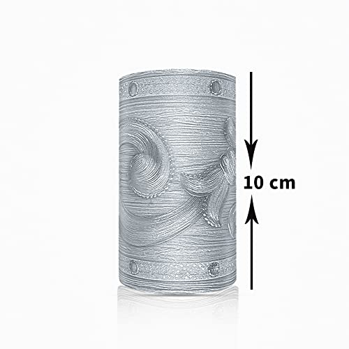 Yija PVC Self Adhesive Silver 3D Flowers Waterproof Wall Border Decor Removable Kitchen Bathroom Tiles Stciker 4 x196.8 inch - Image 2