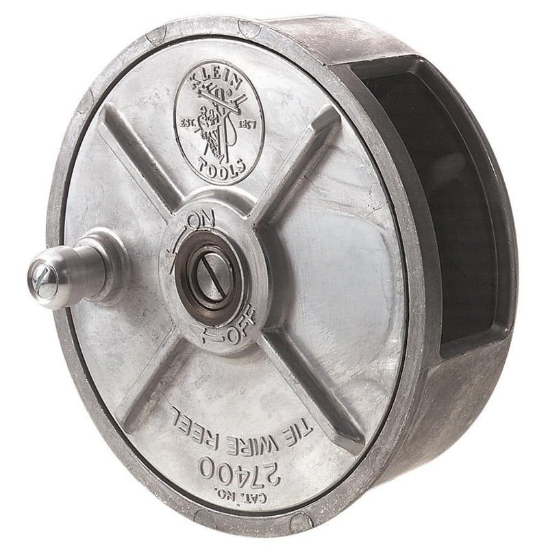 Klein Tools 27400 Tie wire Reel Made in USA Lightweight Aluminum Left Handed and Right Handed with Rewind Knob