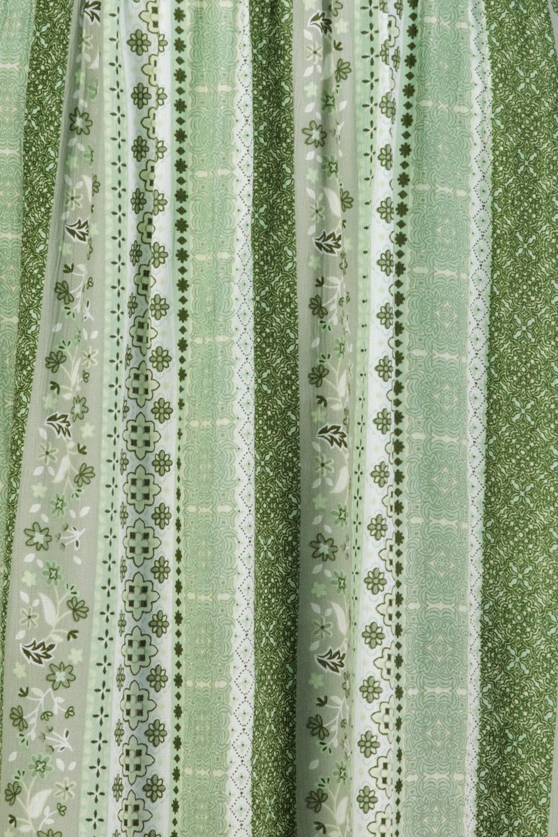 Willow & Whistle Women Allover Print Midi Dress, Green - Image 5