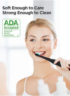 Fairywill Ultrasonic Electric Toothbrushes - Electric Toothbrush for Adults and Kids, Rechargeable Travel Sonic Toothbrush with 8 Heads, Black 4 Hours Last 30 Days  - Image 3