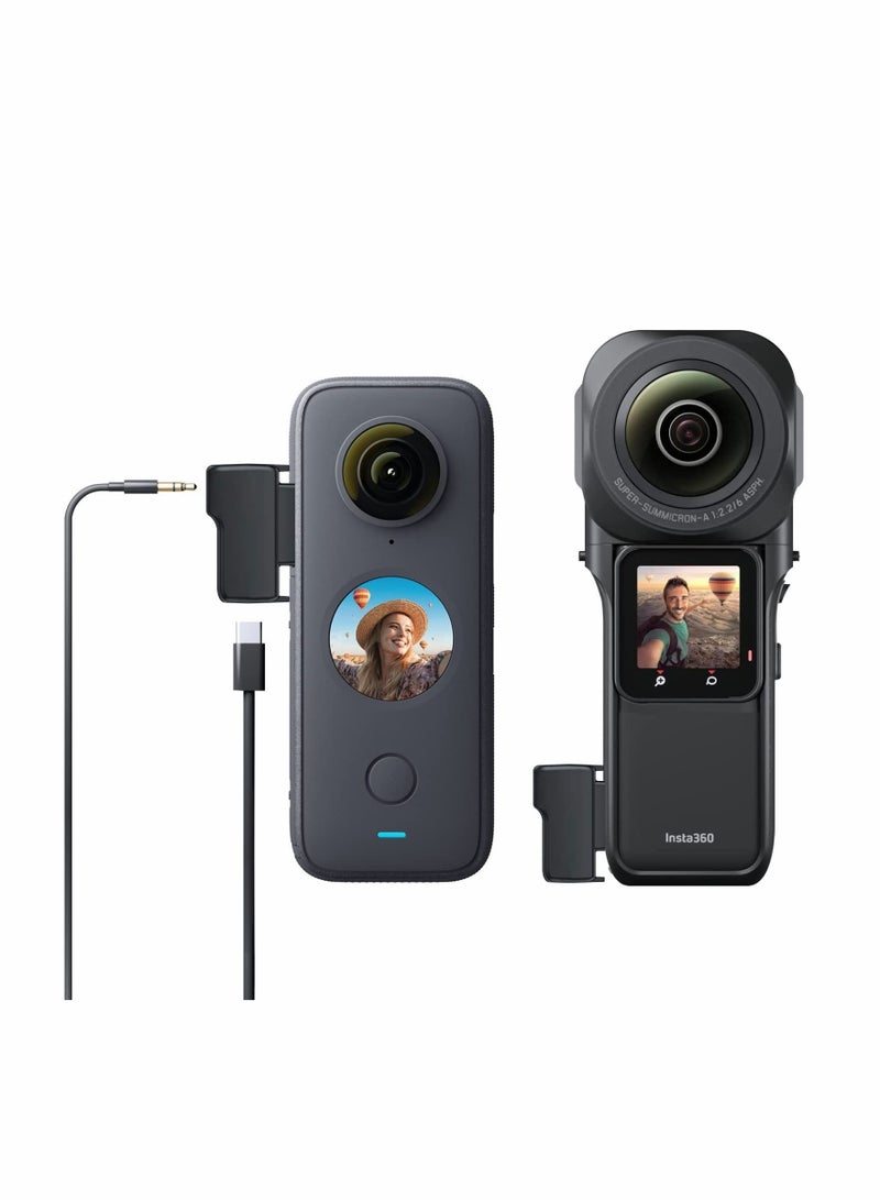 Excefore ONE X2 Dual Mic Adapter, Upgraded 3.5mm Input Mic Compatible with Insta360 ONE RS 1 Inch X2 Extrenal Microphones and USB-C Port, Insta360 ONE X2 Mic Action Camera Accesories  - Image 4