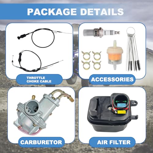 JDLLONG PW50 Carburetor Fit for Yamaha PW 50 Peewee PW50 Y-Zinger Carb 1981+ with Air Filter - Image 5