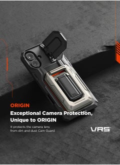 VRS Design D-Wallet Origin iPhone 16 PLUS Case Cover Wallet with Semi Automatic Credit Card Holder Slot [3 Cards] & Camera Lens Protector Kickstand - Metallic Green  - Image 3