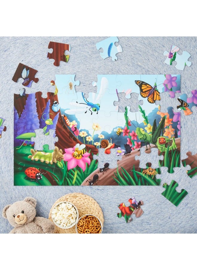 Blue Panda 48 Piece Giant Bugs And Insects Jigsaw Puzzle For Kids Ages 3-5 And 4-8, Jumbo Floor Puzzle For Toddler Preschool Learning (2 X 3 Feet)  - Image 2