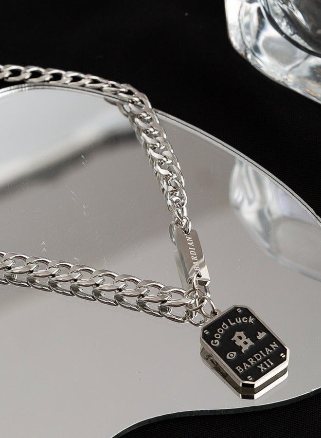 Ins Titanium Steel Necklace For Men And Women, Good Luck Label Necklace, Sweater Chain Accessory (50+5cm) - Image 4