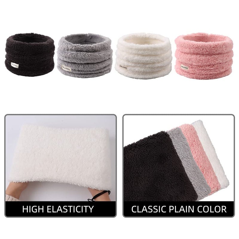 JANGANNSA Fleece Kids Scarf - Warm Winter Autumn Neck Warmer 1-6Y (White) - Image 5