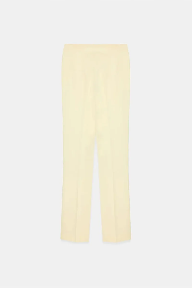 Dilvin Cream Natural DILVIN Women's Straight-leg Crepe Trousers for Women | Best Price UAE