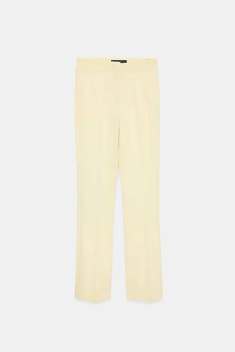 Dilvin Cream Natural DILVIN Women's Straight-leg Crepe Trousers for Women | Best Price UAE