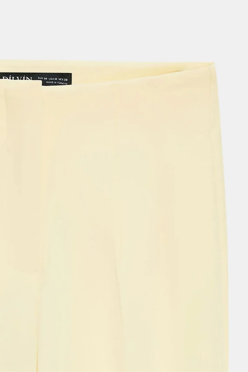 Dilvin Cream Natural DILVIN Women's Straight-leg Crepe Trousers for Women | Best Price UAE