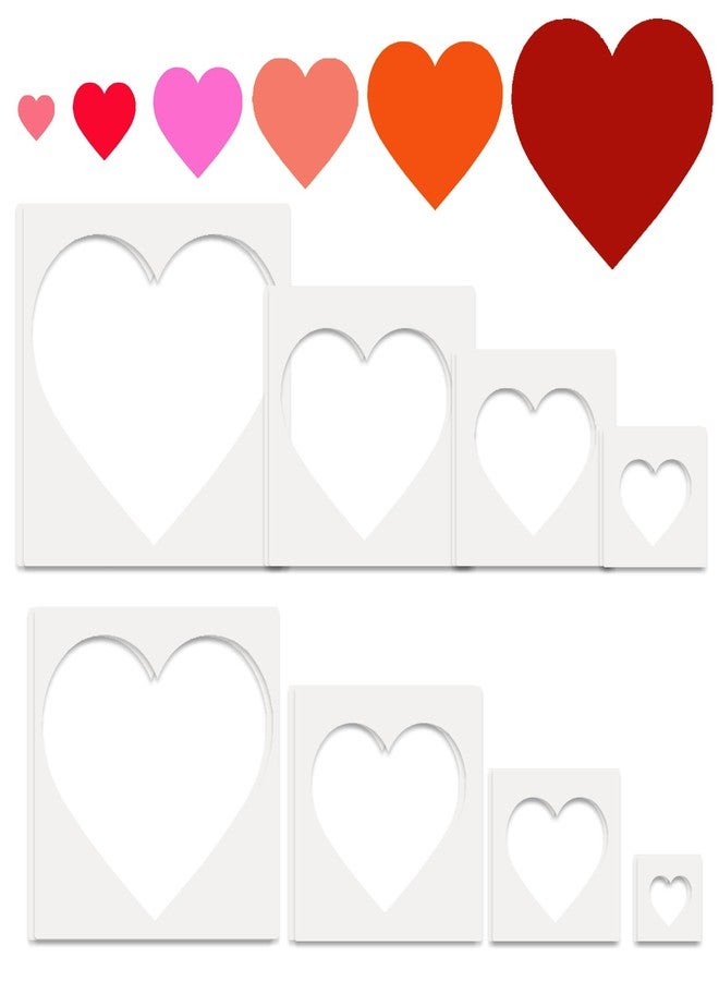 HADDIY Heart Stencils for Painting on Wood,16 Pcs Plastic Large to Small Different Sizes Heart Templates for Drawing and Crafts,Spraying on Wall-Reusable - Image 1