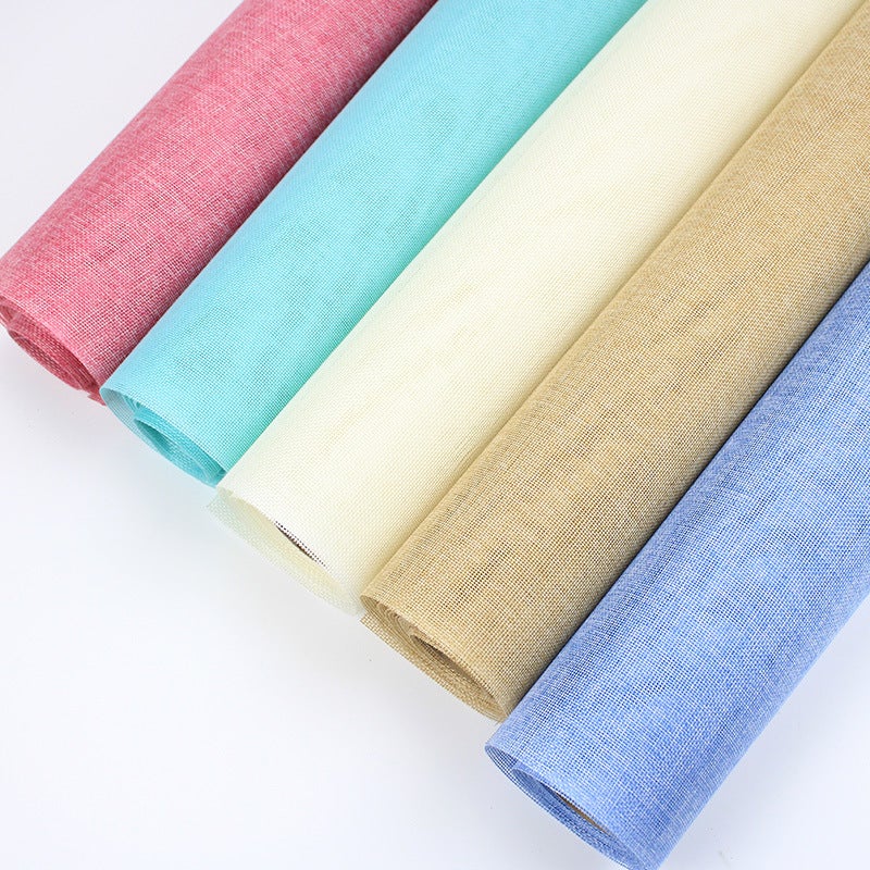 Linen Colored Linen Rolls, Flower Packaging, Bouquet Packaging Net Materials, Kindergarten Decoration, Pastoral Style Linen Rolls - Image 5