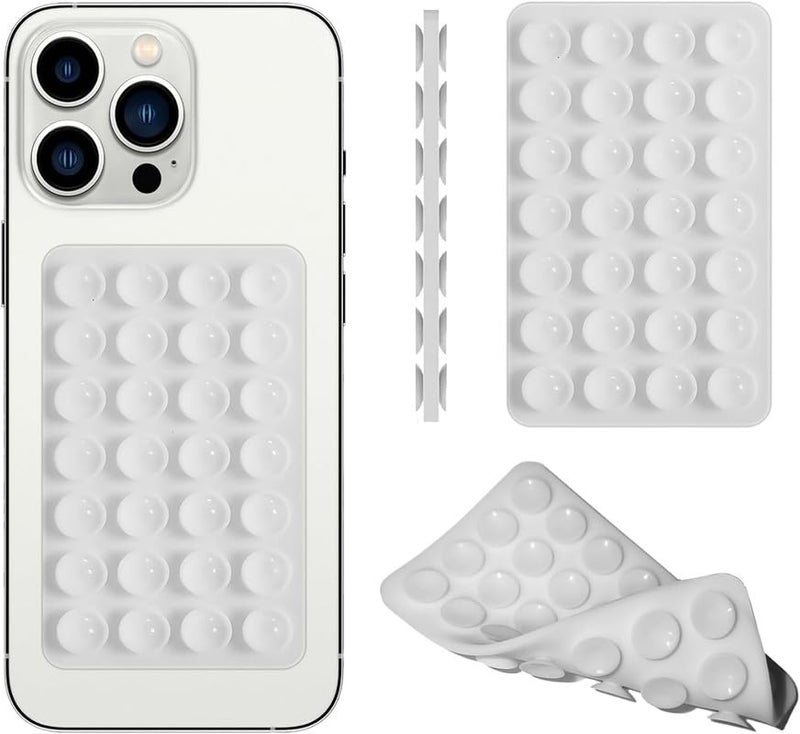 ClickCase حامل هاتف قابل للفك مع شفط مزدوج الجوانب، 28 كوب شفط قوي لجميع الهواتف الذكية، حامل هاتف بدون استخدام اليدين لالتقاط الصور والفيديوهات (أبيض) - Image 1