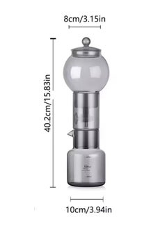 ماركة غير محددة Liying Cold Brew Coffee and Tea Maker, 600ml, Dripper with Adjustable Water Flow, Glass Filter, Borosilicate Glass #1  - Image 2