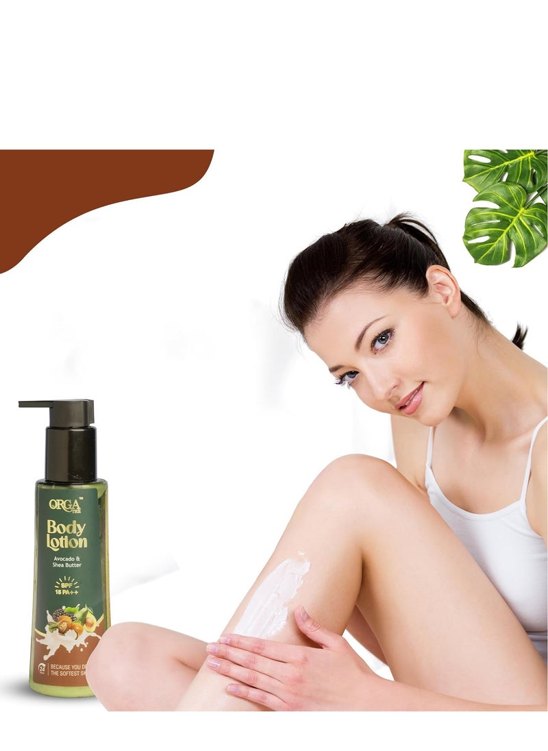 Healthstar Orgatre Body Lotion Avocado and Shea Butter With SPF 15PA Moisturizer for Dry Skin Brightening,Moisturizing, Sun protection Body Lotion for Dry Skin Body cream 150ML  - Image 5