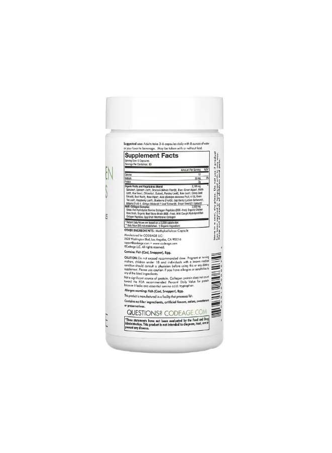 Codeage Nature Multi Collagen Raw Greens 180 Capsules - Image 2