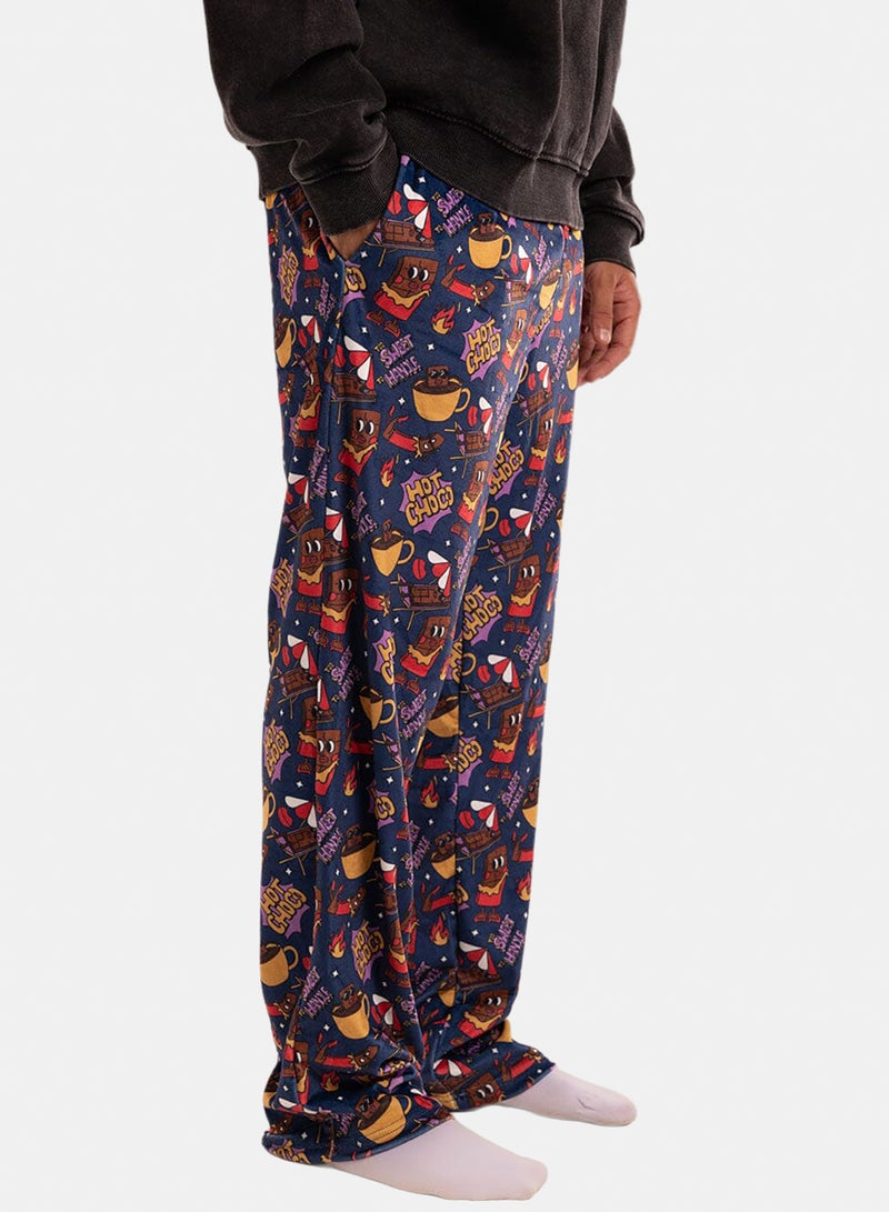 In Your Shoe Navy Hot Choco Fluffy Pyjama Pants - Image 1