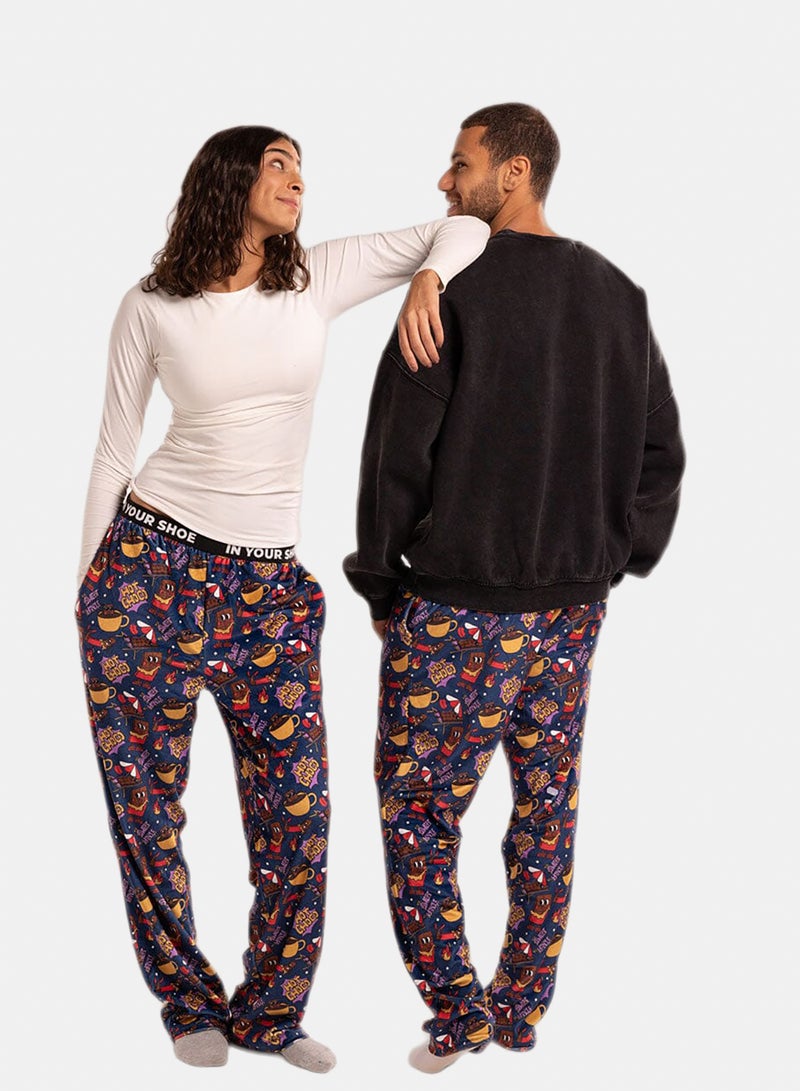 In Your Shoe Navy Hot Choco Fluffy Pyjama Pants - Image 4